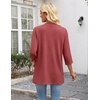 Zeagoo Women’s 3/4 Sleeve Lightweight Cardigan Casual Open Front Cardigans(Deep Red)