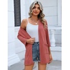 Zeagoo Women’s 3/4 Sleeve Lightweight Cardigan Casual Open Front Cardigans(Deep Red)