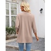 Zeagoo Women’s 3/4 Sleeve Lightweight Cardigan Casual Open Front Cardigans(Khaki)