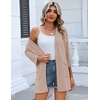 Zeagoo Women’s 3/4 Sleeve Lightweight Cardigan Casual Open Front Cardigans(Khaki)