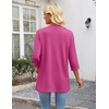 Zeagoo Women’s 3/4 Sleeve Lightweight Cardigan Casual Open Front Cardigans(Rose Red)