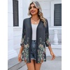 Zeagoo Women’s 3/4 Sleeve Lightweight Cardigan Casual Open Front Cardigans(Wf71)