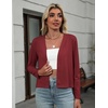 Zeagoo Women’s Lightweight Summer Cardigan Thin Cropped Long Sleeve Shrug(Dark Red)
