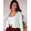 Zeagoo Women’s Lightweight Summer Cardigan Thin Cropped Long Sleeve Shrug(Light Green)
