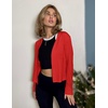 Zeagoo Women’s Lightweight Summer Cardigan Thin Cropped Long Sleeve Shrug(Red)