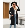 Zeagoo Women’s Long Cardigan Sweaters Lightweight Sweater Long Sleeve Open Front Casual Knit Duster Cardigans with Pocket(Black)