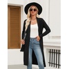 Zeagoo Women’s Long Cardigan Sweaters Lightweight Sweater Long Sleeve Open Front Casual Knit Duster Cardigans with Pocket(Black)