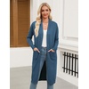 Zeagoo Women’s Long Cardigan Sweaters Lightweight Sweater Long Sleeve Open Front Casual Knit Duster Cardigans with Pocket(Blue)