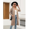 Zeagoo Women’s Long Cardigan Sweaters Lightweight Sweater Long Sleeve Open Front Casual Knit Duster Cardigans with Pocket(Khaki)
