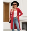 Zeagoo Women’s Long Cardigan Sweaters Lightweight Sweater Long Sleeve Open Front Casual Knit Duster Cardigans with Pocket(Red)