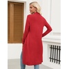 Zeagoo Women’s Long Cardigan Sweaters Lightweight Sweater Long Sleeve Open Front Casual Knit Duster Cardigans with Pocket(Red)