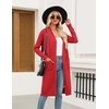 Zeagoo Women’s Long Cardigan Sweaters Lightweight Sweater Long Sleeve Open Front Casual Knit Duster Cardigans with Pocket(Red)