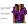 Zeagoo Womens Satin Blouse Short Sleeve Silk Tops Button Down Shirts(Purple)