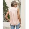 Zeagoo Womens Satin Blouse Sleeveless Silk Tank Tops Button Down Shirts(Apricot)