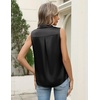 Zeagoo Womens Satin Blouse Sleeveless Silk Tank Tops Button Down Shirts(Black)