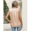 Zeagoo Womens Satin Blouse Sleeveless Silk Tank Tops Button Down Shirts(Khaki)