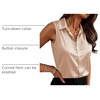 Zeagoo Womens Satin Blouse Sleeveless Silk Tank Tops Button Down Shirts(Khaki)