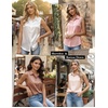 Zeagoo Womens Satin Blouse Sleeveless Silk Tank Tops Button Down Shirts(Pink)