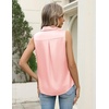 Zeagoo Womens Satin Blouse Sleeveless Silk Tank Tops Button Down Shirts(Pink)