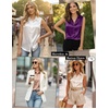 Zeagoo Womens Satin Blouse Sleeveless Silk Tank Tops Button Down Shirts(Purple-1)
