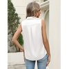 Zeagoo Womens Satin Blouse Sleeveless Silk Tank Tops Button Down Shirts(White)