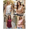 Zeagoo Womens Satin Blouse Sleeveless Silk Tank Tops Button Down Shirts(Wine Red)