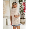 Zeagoo Women’s Short Sleeve Sweaters 2026 Summer Crochet Cropped Cardigan(Apricot)