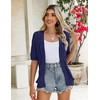 Zeagoo Women’s Short Sleeve Sweaters 2026 Summer Crochet Cropped Cardigan(Blue)