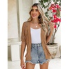 Zeagoo Women’s Short Sleeve Sweaters 2026 Summer Crochet Cropped Cardigan(Brown)