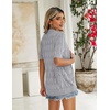 Zeagoo Women’s Short Sleeve Sweaters 2026 Summer Crochet Cropped Cardigan(Grey)