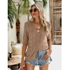 Zeagoo Women’s Short Sleeve Sweaters 2026 Summer Crochet Cropped Cardigan(Khaki)