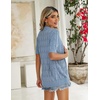 Zeagoo Women’s Short Sleeve Sweaters 2026 Summer Crochet Cropped Cardigan(Light Blue)
