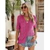 Zeagoo Women’s Short Sleeve Sweaters 2026 Summer Crochet Cropped Cardigan(Rose)