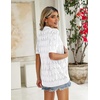 Zeagoo Women’s Short Sleeve Sweaters 2026 Summer Crochet Cropped Cardigan(White)