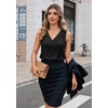Zeagoo Women’s Silk Satin Camisole Tank Tops V Neck Blouses Work Shirts(Black)