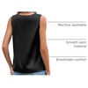 Zeagoo Women’s Silk Satin Camisole Tank Tops V Neck Blouses Work Shirts(Black)