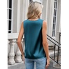 Zeagoo Women’s Silk Satin Camisole Tank Tops V Neck Blouses Work Shirts(Blue Green)