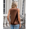 Zeagoo Women’s Silk Satin Camisole Tank Tops V Neck Blouses Work Shirts(Brown)