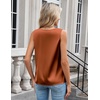 Zeagoo Women’s Silk Satin Camisole Tank Tops V Neck Blouses Work Shirts(Caramel)
