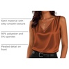 Zeagoo Women’s Silk Satin Camisole Tank Tops V Neck Blouses Work Shirts(Caramel)
