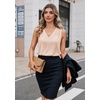 Zeagoo Women’s Silk Satin Camisole Tank Tops V Neck Blouses Work Shirts(Champagne)