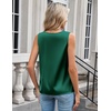 Zeagoo Women’s Silk Satin Camisole Tank Tops V Neck Blouses Work Shirts(Dark Green)