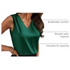 Zeagoo Women’s Silk Satin Camisole Tank Tops V Neck Blouses Work Shirts(Dark Green)