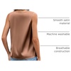 Zeagoo Women’s Silk Satin Camisole Tank Tops V Neck Blouses Work Shirts(Dark Khaki)