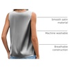 Zeagoo Women’s Silk Satin Camisole Tank Tops V Neck Blouses Work Shirts(Gray)