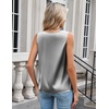 Zeagoo Women’s Silk Satin Camisole Tank Tops V Neck Blouses Work Shirts(Gray)