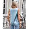 Zeagoo Women’s Silk Satin Camisole Tank Tops V Neck Blouses Work Shirts(Light Blue)