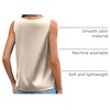 Zeagoo Women’s Silk Satin Camisole Tank Tops V Neck Blouses Work Shirts(Light Champagne)