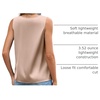 Zeagoo Women’s Silk Satin Camisole Tank Tops V Neck Blouses Work Shirts(Light Khaki)