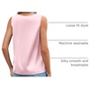 Zeagoo Women’s Silk Satin Camisole Tank Tops V Neck Blouses Work Shirts(Light Pink)